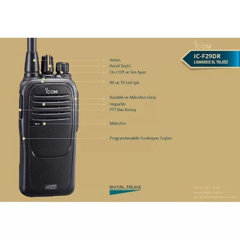 ICOM IC F 29 DR Dijital Lisanssız Telsiz