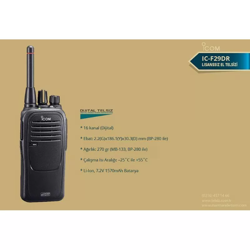 ICOM IC F 29 DR Dijital Lisanssız Telsiz