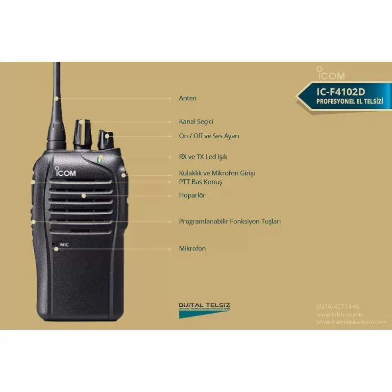 Icom IC F 4102 D Dijital El Telsizi